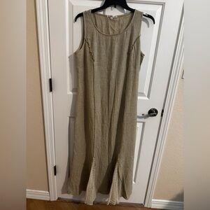 Vintage Spencer Alexis Tank Maxi Silk Blend Mermaid Flair Dress Flax Tan Size 16